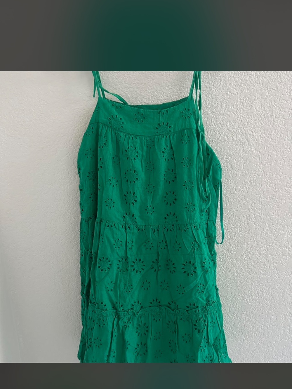 Altar'd State Green Eyelet Tiered Mini Dress